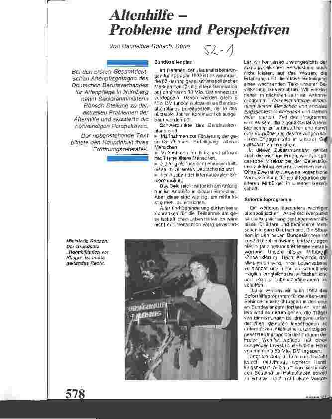 Vorschauseite 1: Altenhilfe - Probleme und Perspektiven