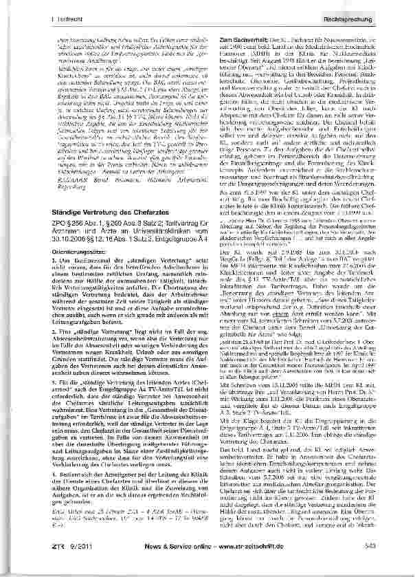 Vorschauseite 1: Ständige Vertretung des Chefarztes