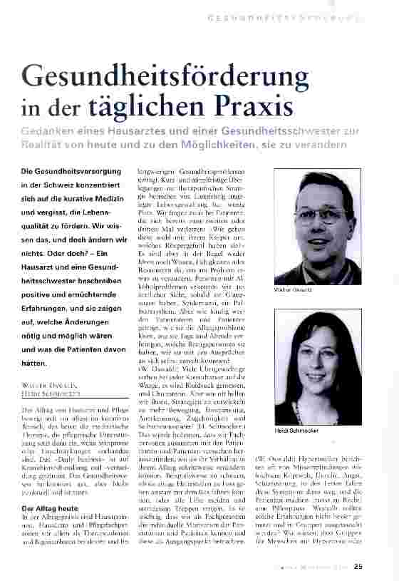 Vorschauseite 1: Gesundheitsförderung in der täglichen Praxis