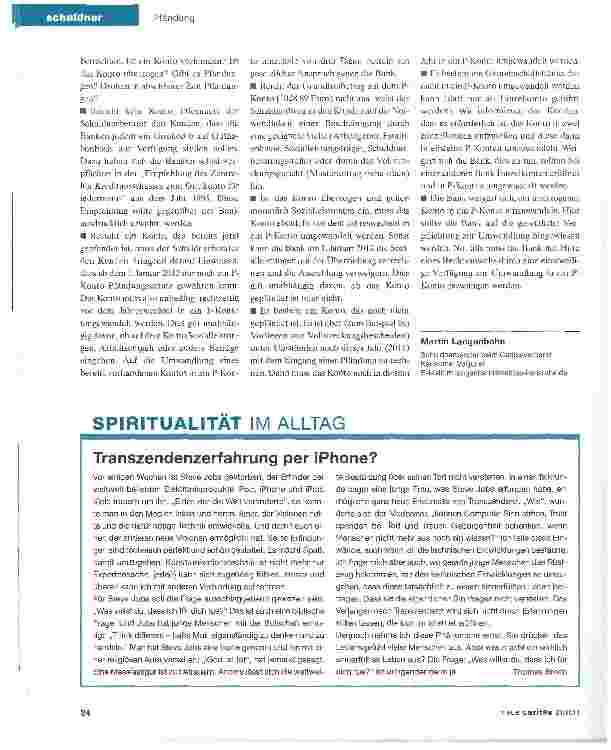 Vorschauseite 4: Pfändungsschutz für Girokonten erlischt 2012