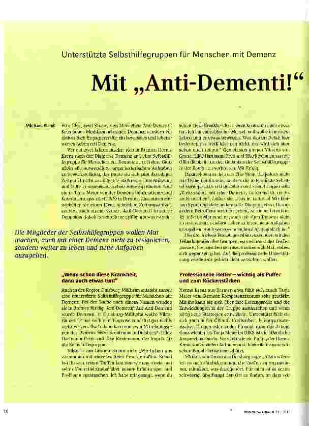 Vorschauseite 1: Mit Anti-Dementi gegen Frust und Passivität