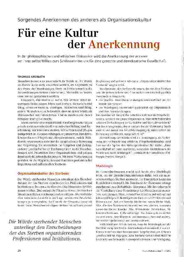Vorschauseite 1: Für eine Kultur der Anerkennung