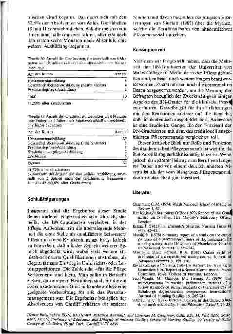 Vorschauseite 6: Was wird aus den Absolventen des Cardiff Bachelor of Nursing Studienganges? Langzeitstudie