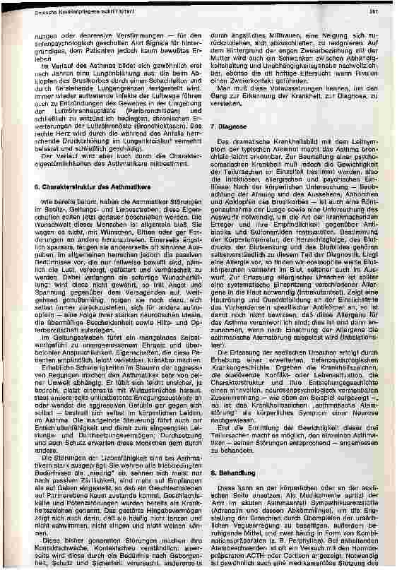 Vorschauseite 4: Das Asthma bronchiale als psychosomatische Krankheit