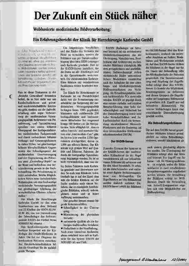 Vorschauseite 1: Der Zukunft ein Stück näher Webbasierte medizinische Bildverarbeitung: ein Erfahrungsbericht