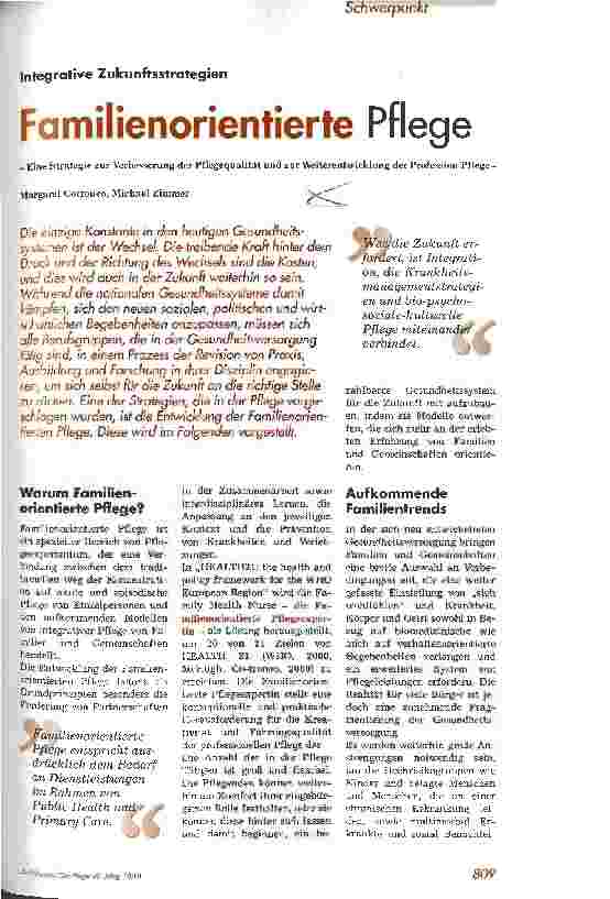 Vorschauseite 1: Familienorientierte Pflege Eine Strategie zur Verbesserung der Pflegequalität