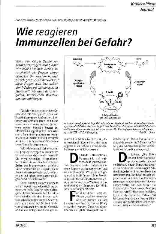 Vorschauseite 1: Wie reagieren Immunzellen bei Gefahr?