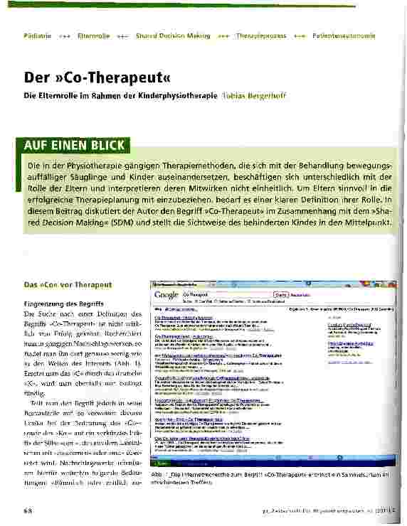 Vorschauseite 1: Der »Co-Therapeut«Die Elternrolle im Rahmen der Kinderphysiotherapie