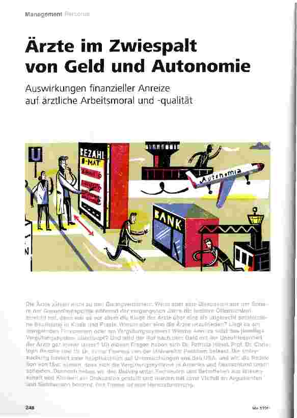 Vorschauseite 1: Ärzte im Zwiespalt von Geld und Autonomie