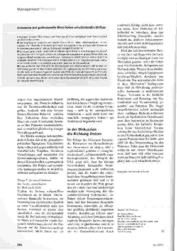 Vorschauseite 5: Ärzte im Zwiespalt von Geld und Autonomie