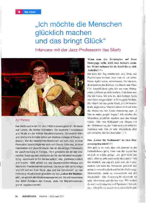 Vorschauseite 1: „Ich möchte die Menschen glücklich machen und das bringt Glück