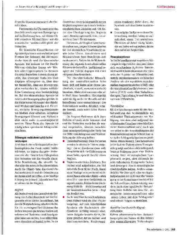 Vorschauseite 2: Neuropsychologische Störungen nach einem Schlaganfall