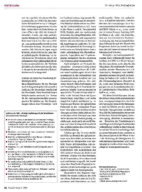 Vorschauseite 3: Neuropsychologische Störungen nach einem Schlaganfall