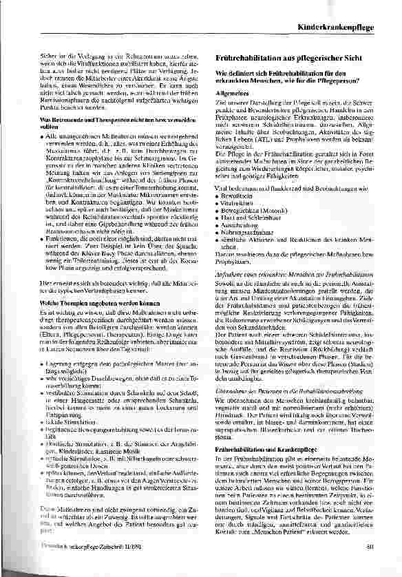 Vorschauseite 4: Frührehabilitation