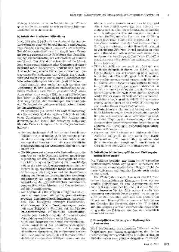 Vorschauseite 6: Auskunftspflicht und Schweigepflicht des Amtsarztes im Beamtenrecht