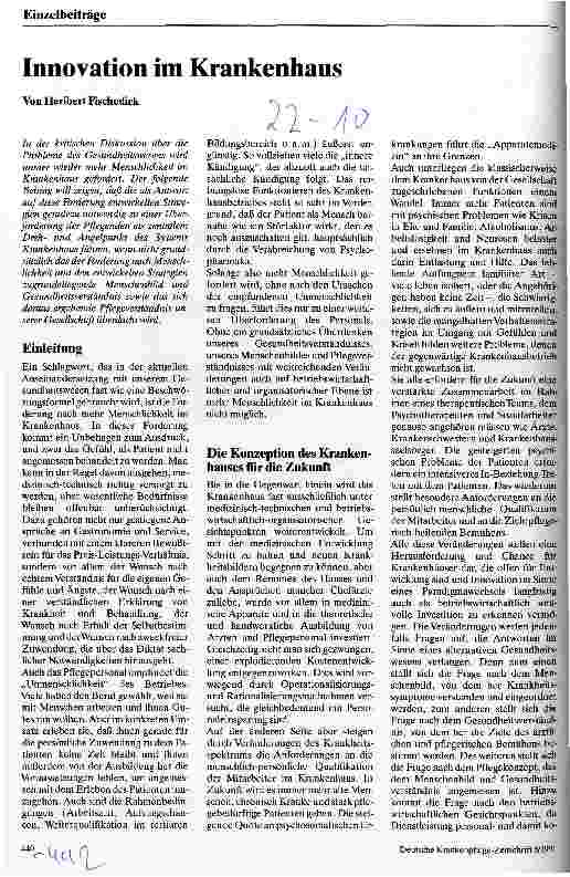 Vorschauseite 1: Innovation im Krankenhaus