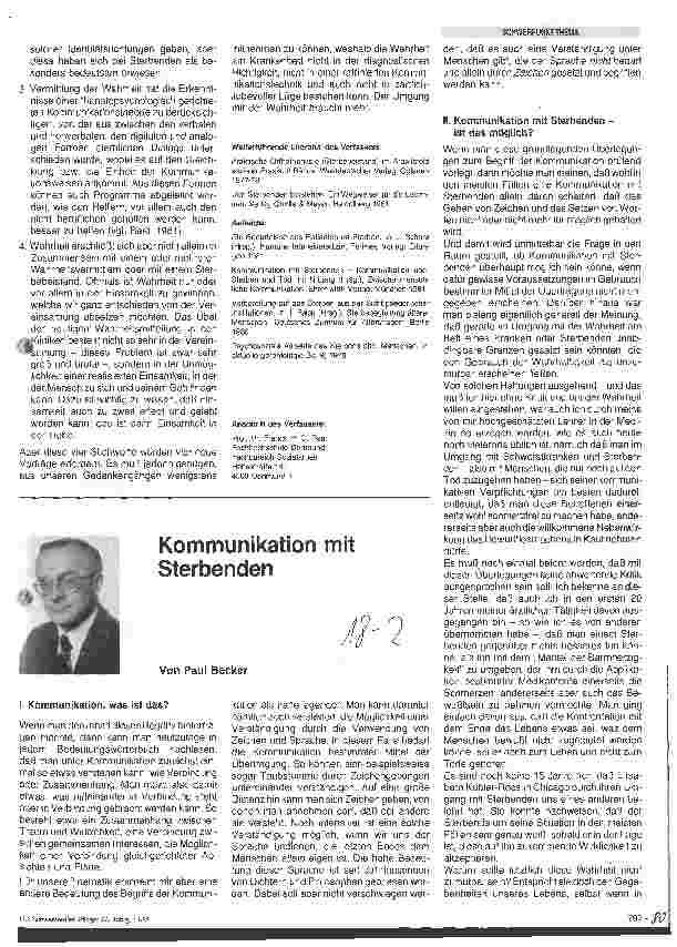 Vorschauseite 1: Kommunikation mit Sterbenden