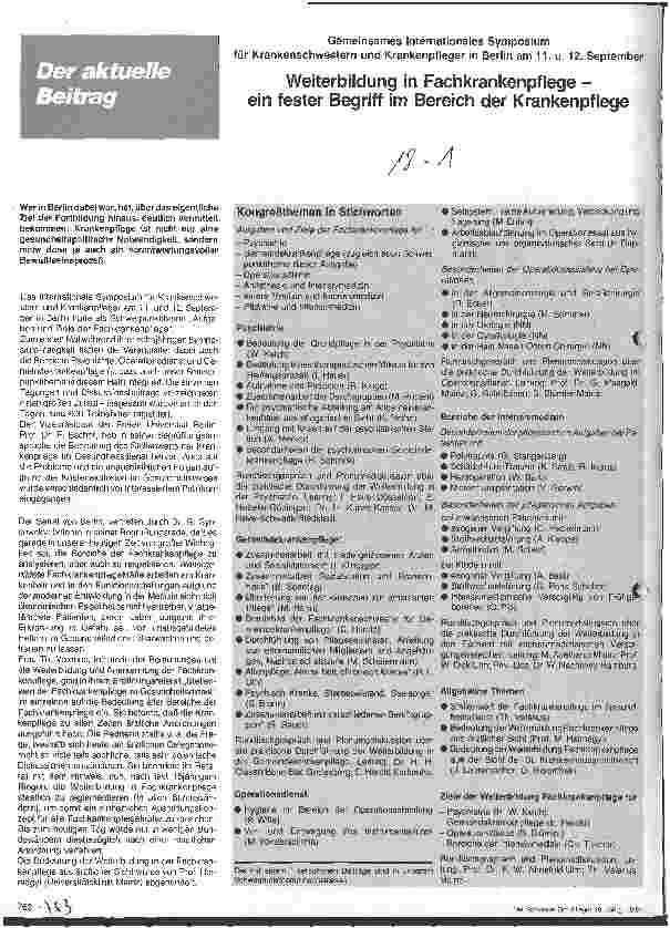 Vorschauseite 1: Weiterbildung in Fachkrankenpflege - ein fester Begriff im Bereich der Krankenpflege