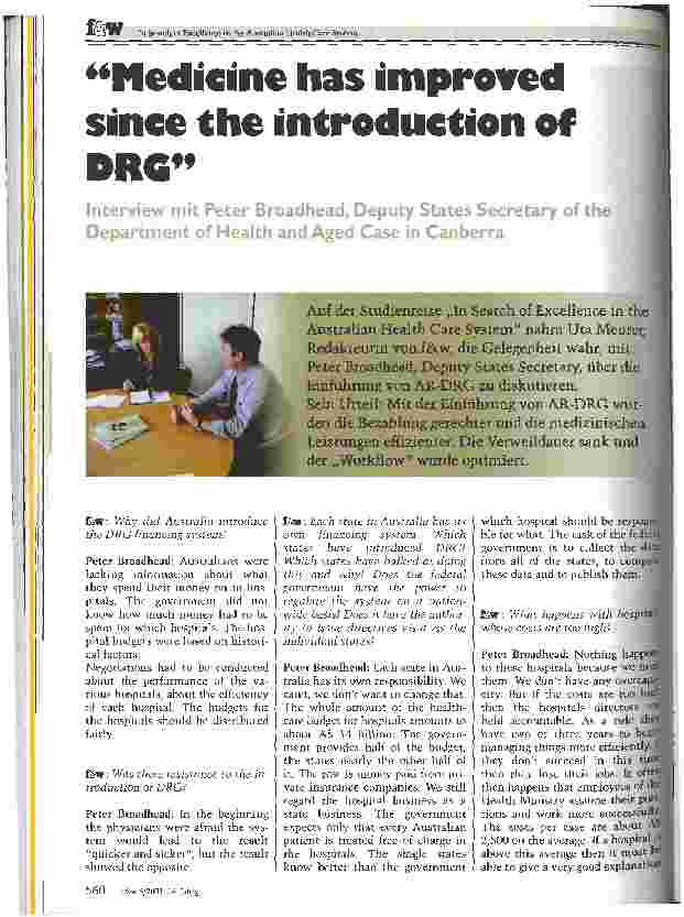 Vorschauseite 1: Medicine has improved since the introducction of DRG