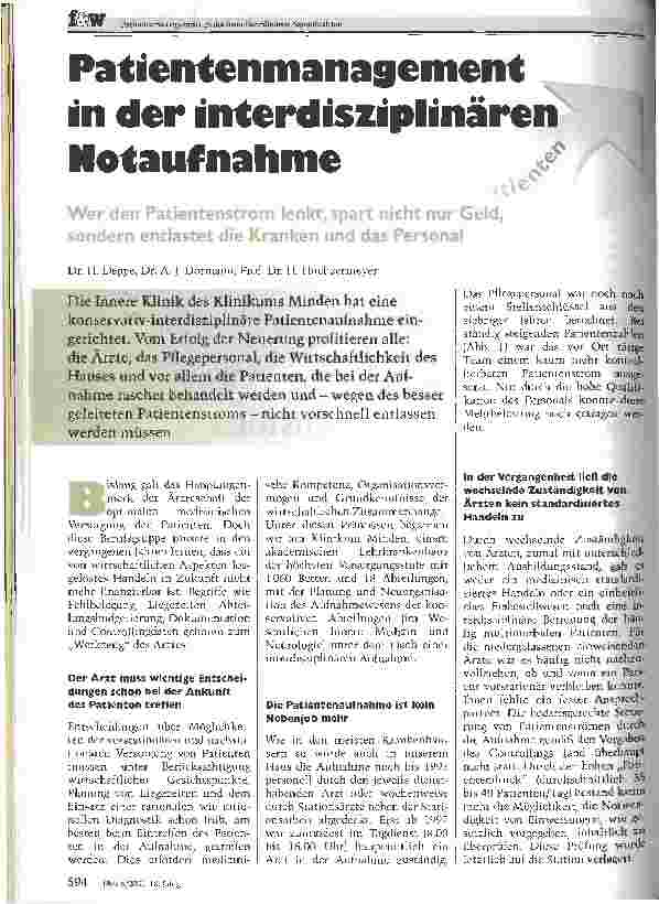 Vorschauseite 1: Patientenmanagement in der interdisziplinären Notaufnahme