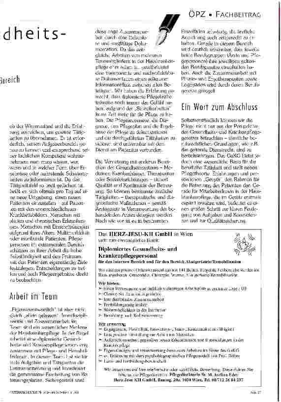 Vorschauseite 2: 1997 - 2001: Vier Jahre Gesundheitsund Krankenpflegegesetz