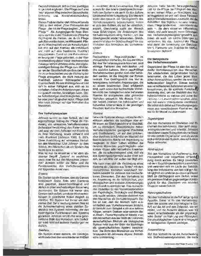 Vorschauseite 2: Pflegemodelle in der Praxis - 9. Folge: Dorothy Johnson Das Verhaltenssystemmodell für die Pflege