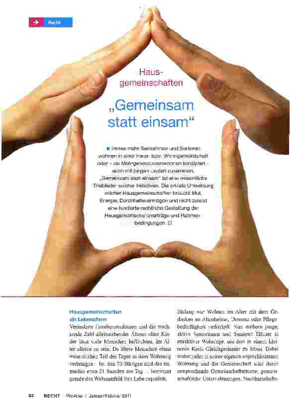 Vorschauseite 1: Gemeinsam statt einsam