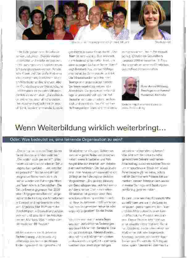 Vorschauseite 1: Wenn Weiterbildung wirklich weiterbringt...Oder: Was bedeutet es, eine lernende Organisation zu sein?