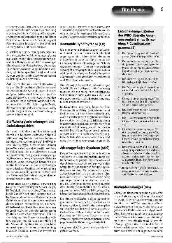 Vorschauseite 2: Neugeborenenscreening als ProphylaxemaßnahmeWas ist wichtig für die Stillberatung