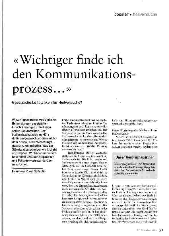 Vorschauseite 1: Wichtiger finde ich den Kommunikations prozess...