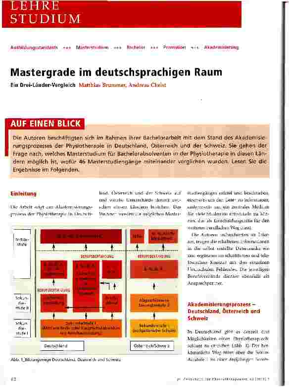 Vorschauseite 1: Mastergrade im deutschsprachigen Raum