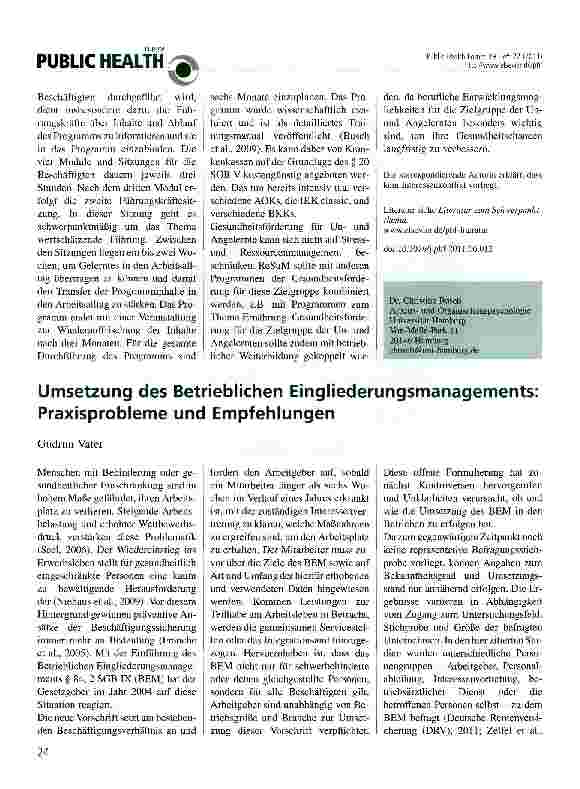Vorschauseite 3: Gesundheitsförderung für Unund Angelernte: ReSuM