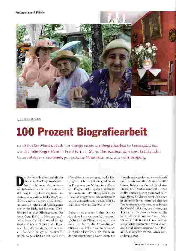 Vorschauseite 1: 100 Prozent Biografiearbeit