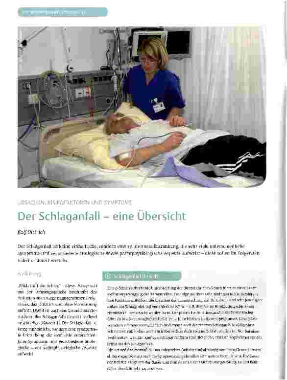 Vorschauseite 1: Der Schlaganfall - eine Übersicht