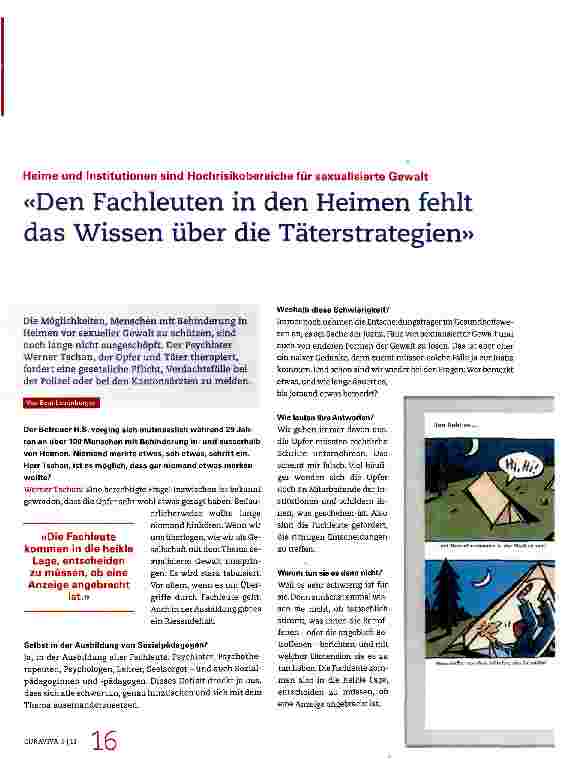 Vorschauseite 1: «Den Fachleuten in den Heimen fehlt das Wissen über die Täterstrategien»
