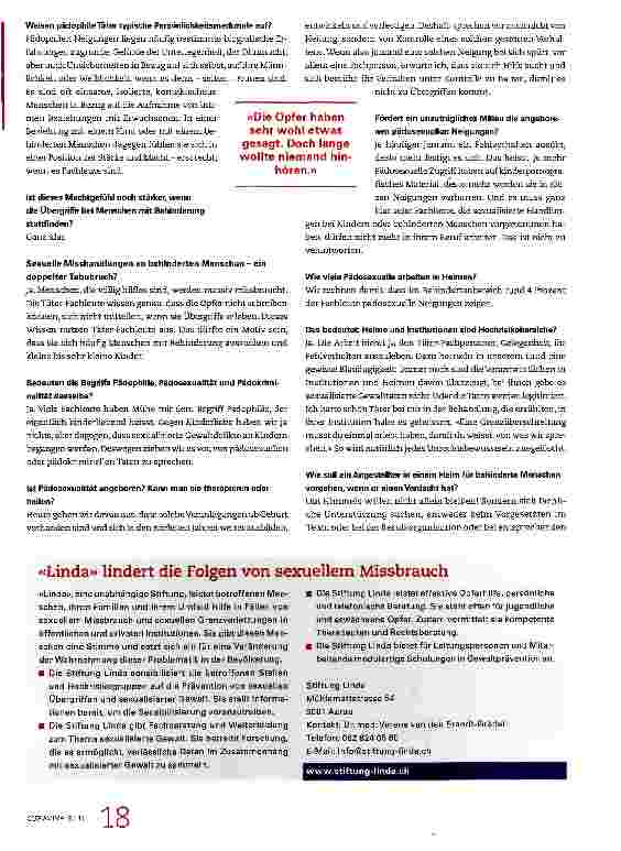 Vorschauseite 3: «Den Fachleuten in den Heimen fehlt das Wissen über die Täterstrategien»
