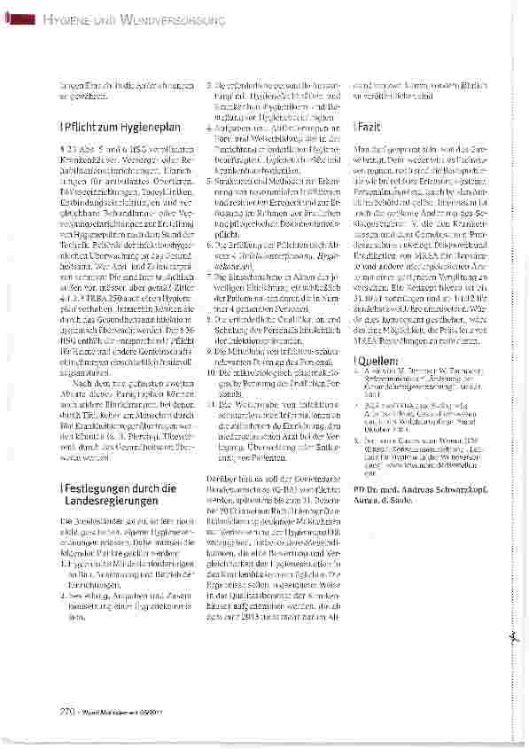 Vorschauseite 2: HYGIENE UND WUNDVERSORGUNG -DIE SERIE ZUM SAMMELN Änderungen des Infektionsschutzgesetzes (IfSG) - Fragen bleiben offen