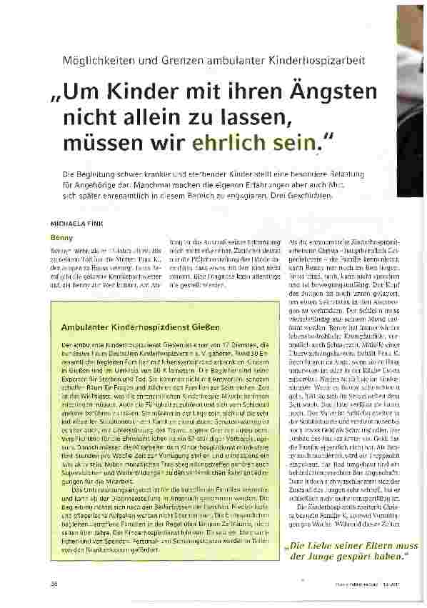 Vorschauseite 1: Um Kinder mit ihren Ängsten nicht allein zu lassen, müssen wir ehrlich sein