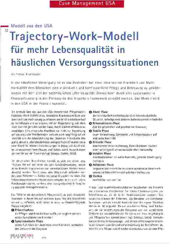 Vorschauseite 1: Trajectory-Work-Modell für mehr Lebensqualität in häuslichen Versorgungssituationen