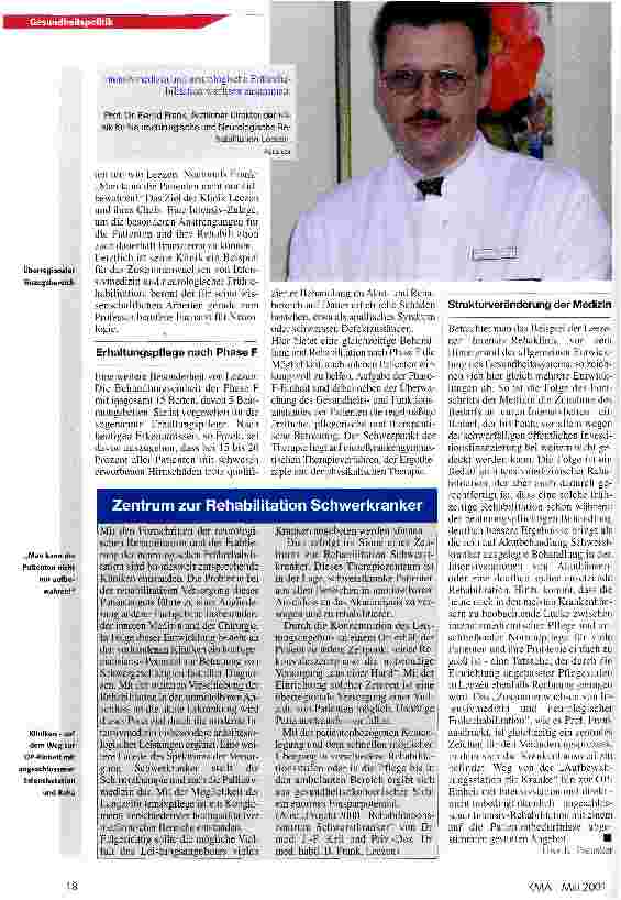 Vorschauseite 3: Wachsen Rehabilitation und Akutmedizin zusammen?