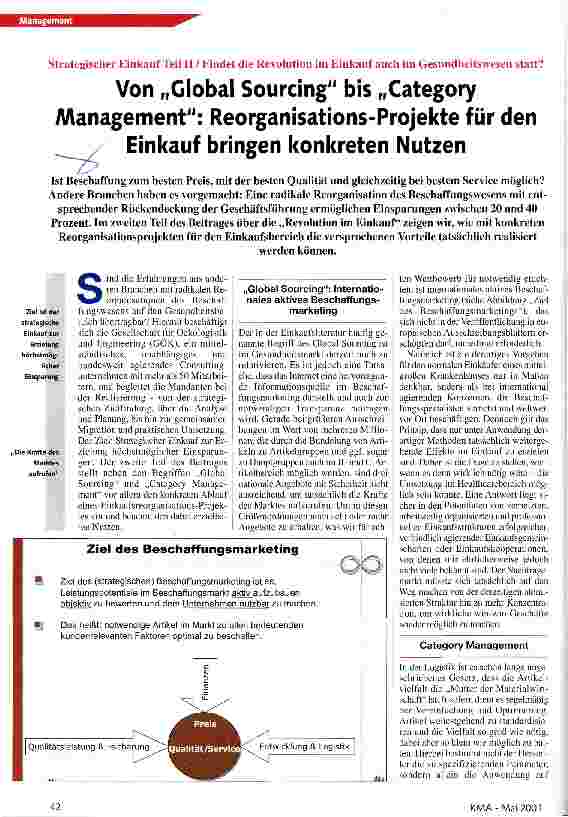Vorschauseite 1: Von Global Sourcing bis Category Management: Reorganisations-Projekte für den Einkauf bringen konkreten Nutzen