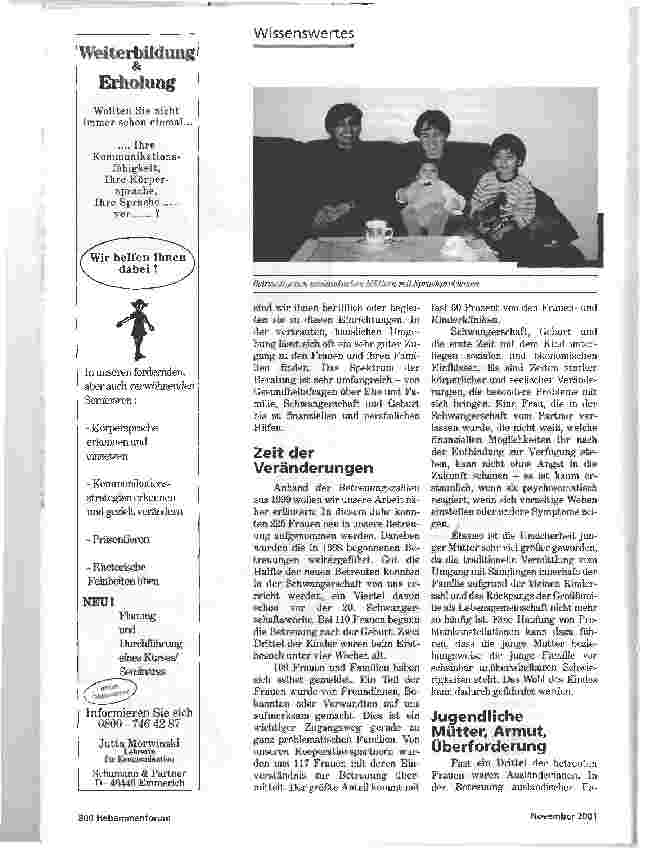 Vorschauseite 3: 20 JAHRE Familien-HebammenERFAHRUNGEN AUS EINEM MODELLPROJEKT