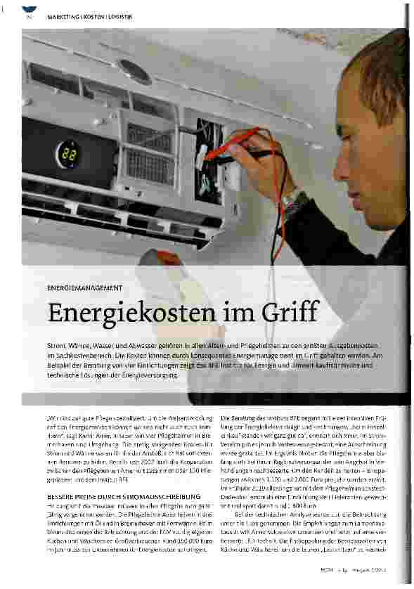 Vorschauseite 1: Energiekosten im Grifft