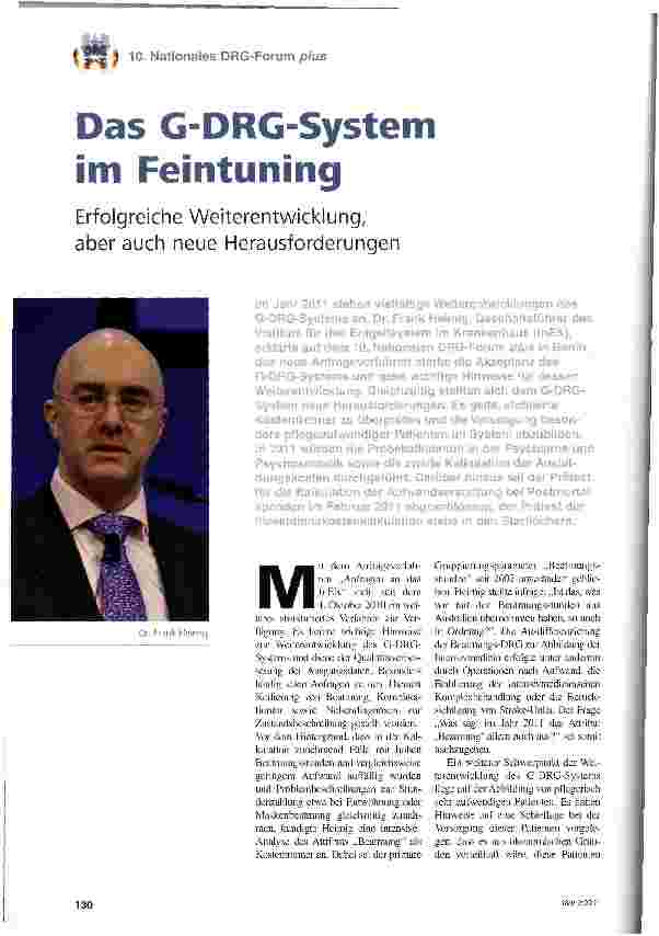 Vorschauseite 1: Das G-DRG-System im Feintuning
