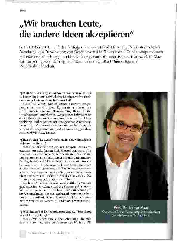 Vorschauseite 1: „Wir brauchen Leute, die andere Ideen akzeptieren