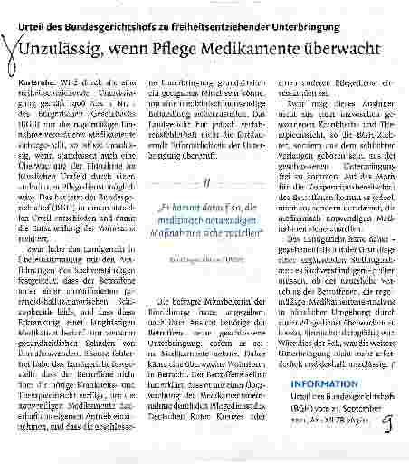Vorschauseite 1: Unzulässig, wenn Pflege Medikamente überwacht