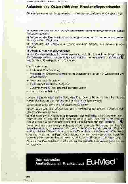 Vorschauseite 1: Aufgaben des Österreichischen Krankenpflegeverbandes