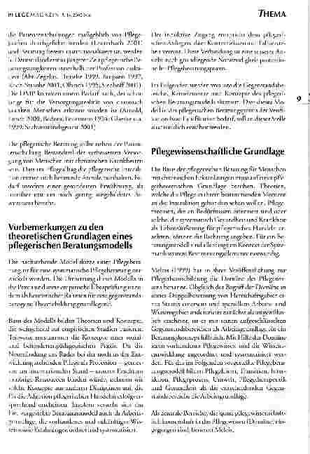 Vorschauseite 2: Pflegerisches Beratungsmodell für chronisch kranke Menschen Vorüberlegungen und Bausteine