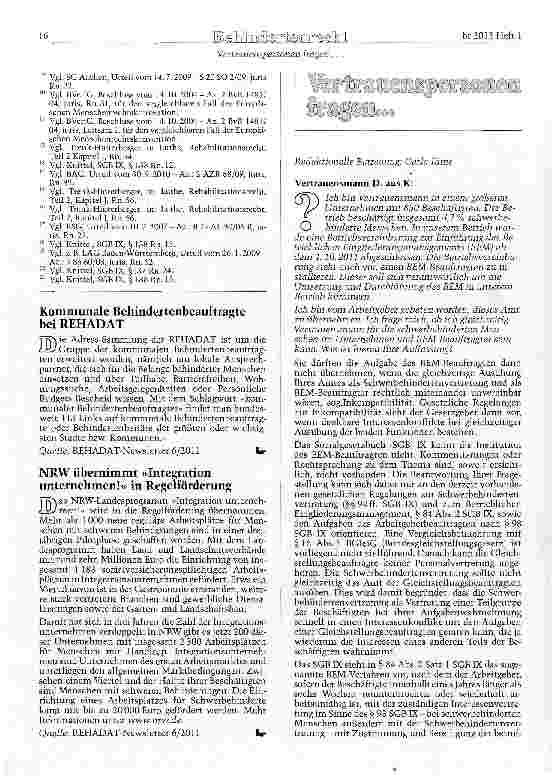 Vorschauseite 6: Betriebliches Eingliederungsmanagement in Werkstätten für behinderte Menschen