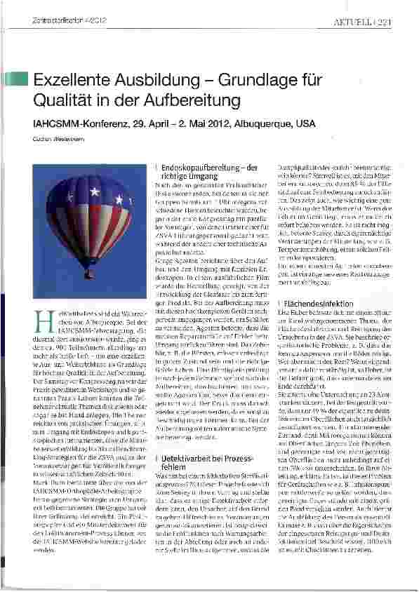 Vorschauseite 1: Exzellente Ausbildung - Grundlage für Qualität in der Aufbereitung